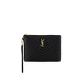 Saint Laurent Black Calf Leather Bos Taurus Clutch Bag