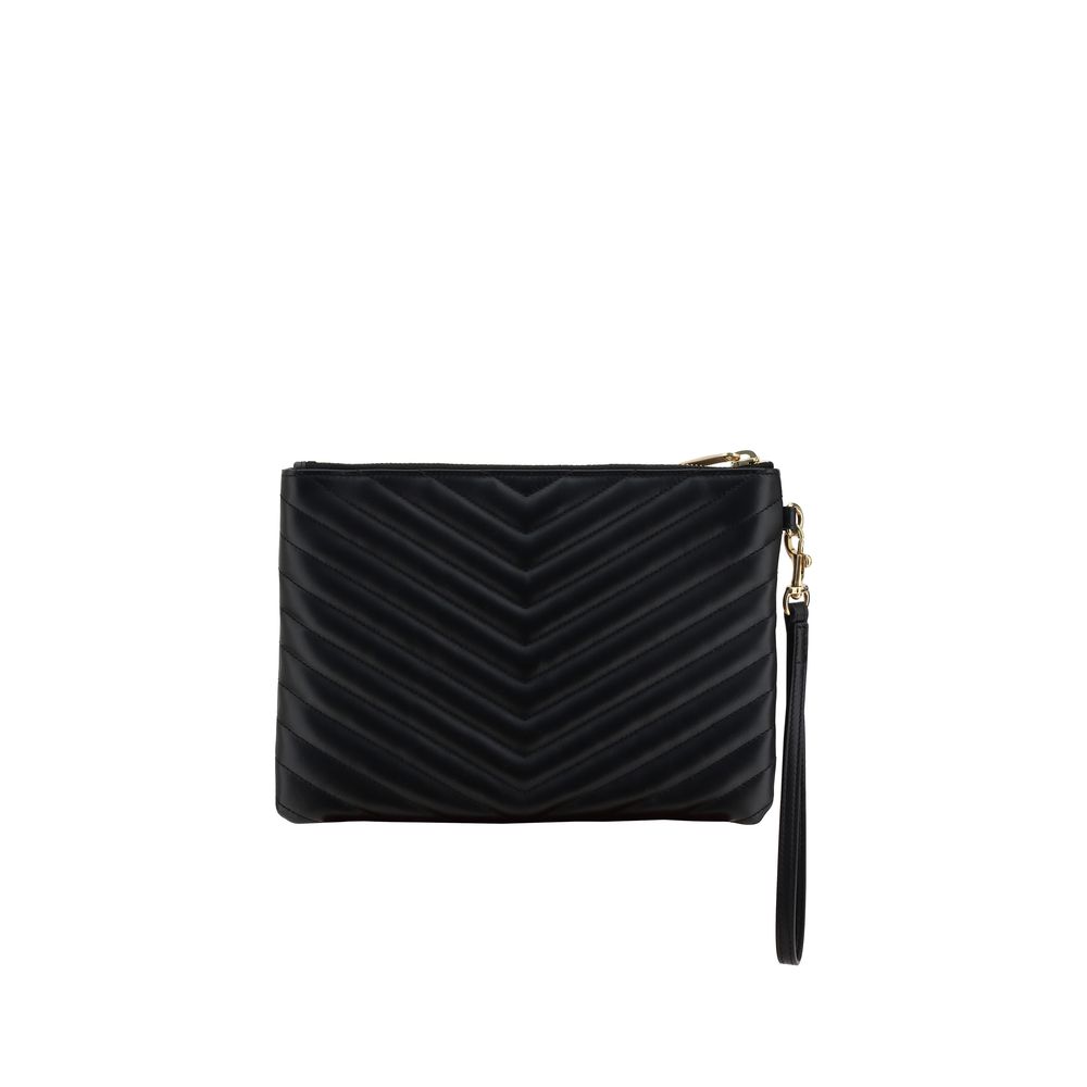 Saint Laurent Black Calf Leather Bos Taurus Clutch Bag