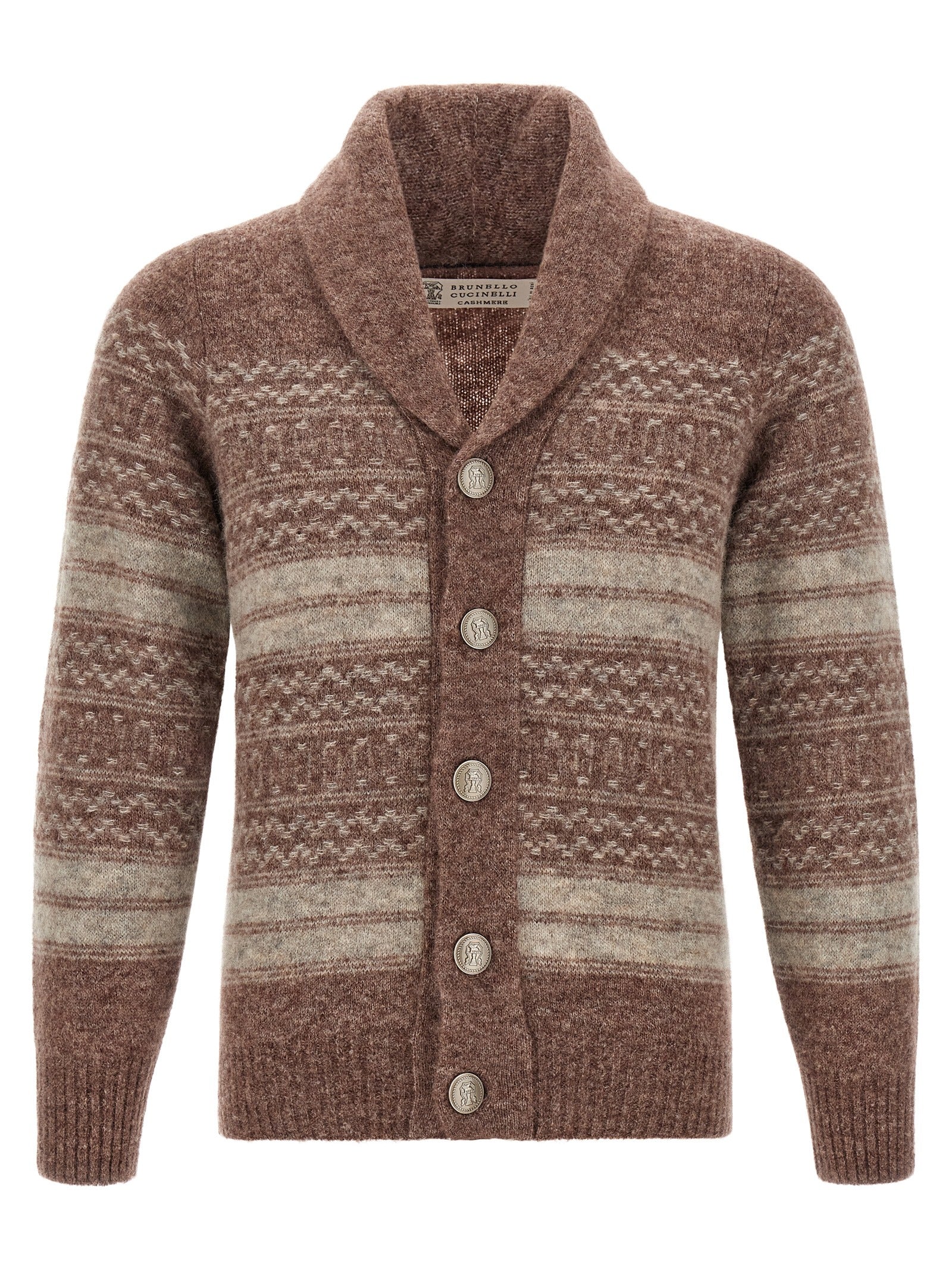 Brunello Cucinelli Brown Alpaca Leather Cardigan