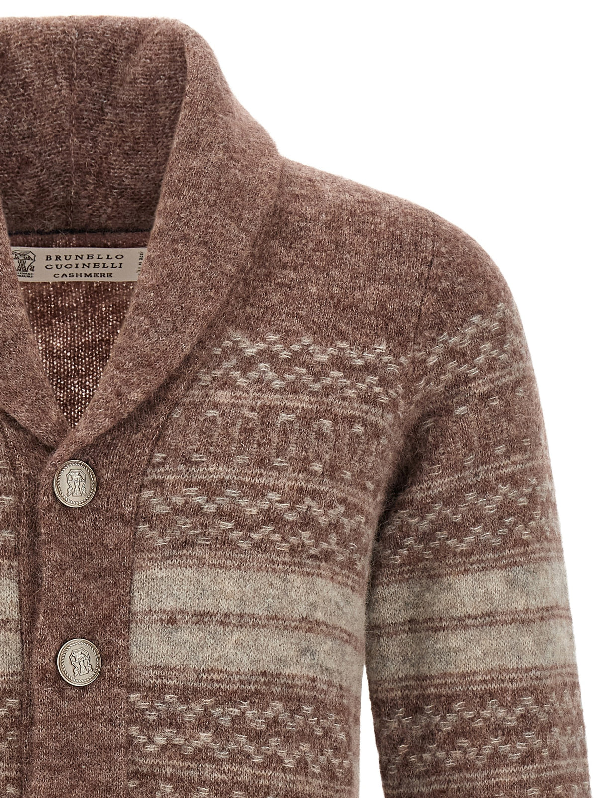 Brunello Cucinelli Brown Alpaca Leather Cardigan