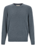 Brunello Cucinelli Blue Alpaca Leather Cardigan