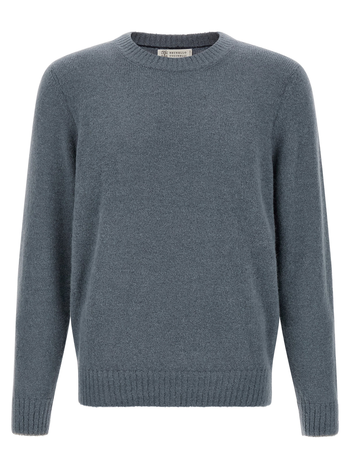 Brunello Cucinelli Blue Alpaca Leather Cardigan