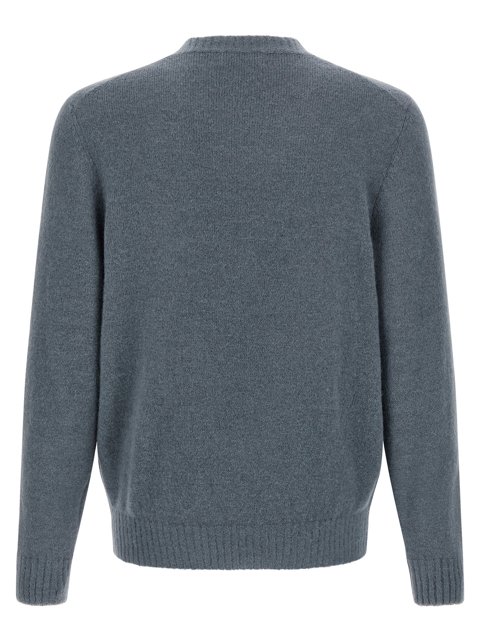 Brunello Cucinelli Blue Alpaca Leather Cardigan