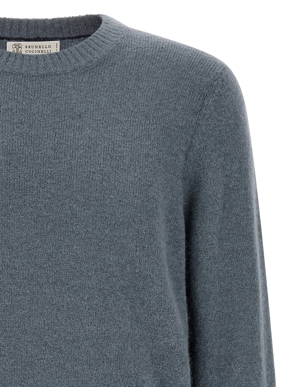 Brunello Cucinelli Blue Alpaca Leather Cardigan