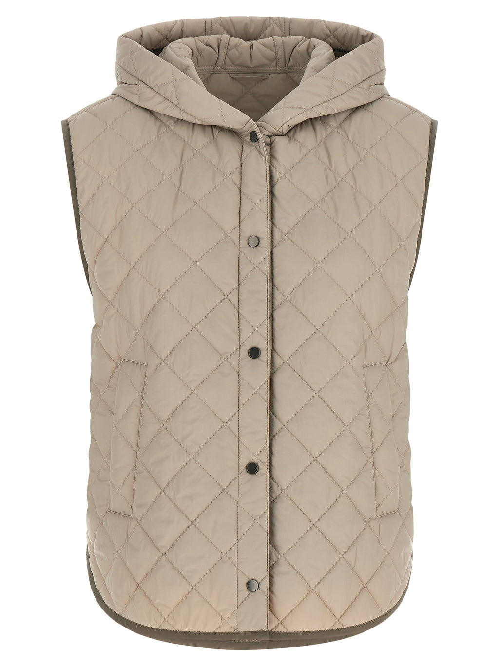 Brunello Cucinelli Beige Polyamide Sleeveless Jacket
