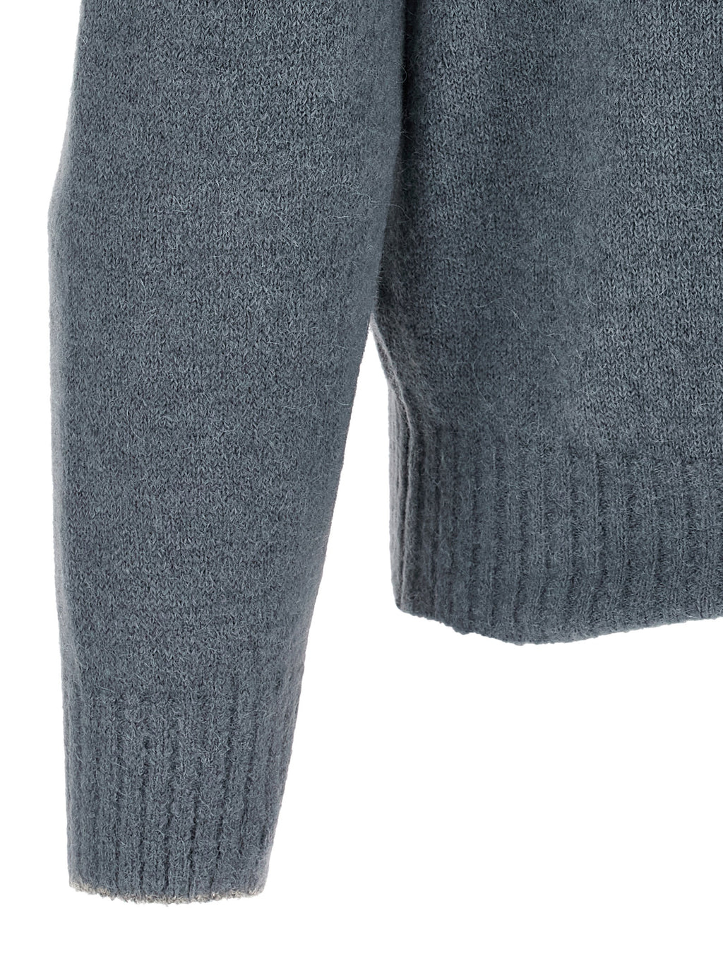 Brunello Cucinelli Blue Alpaca Leather Cardigan