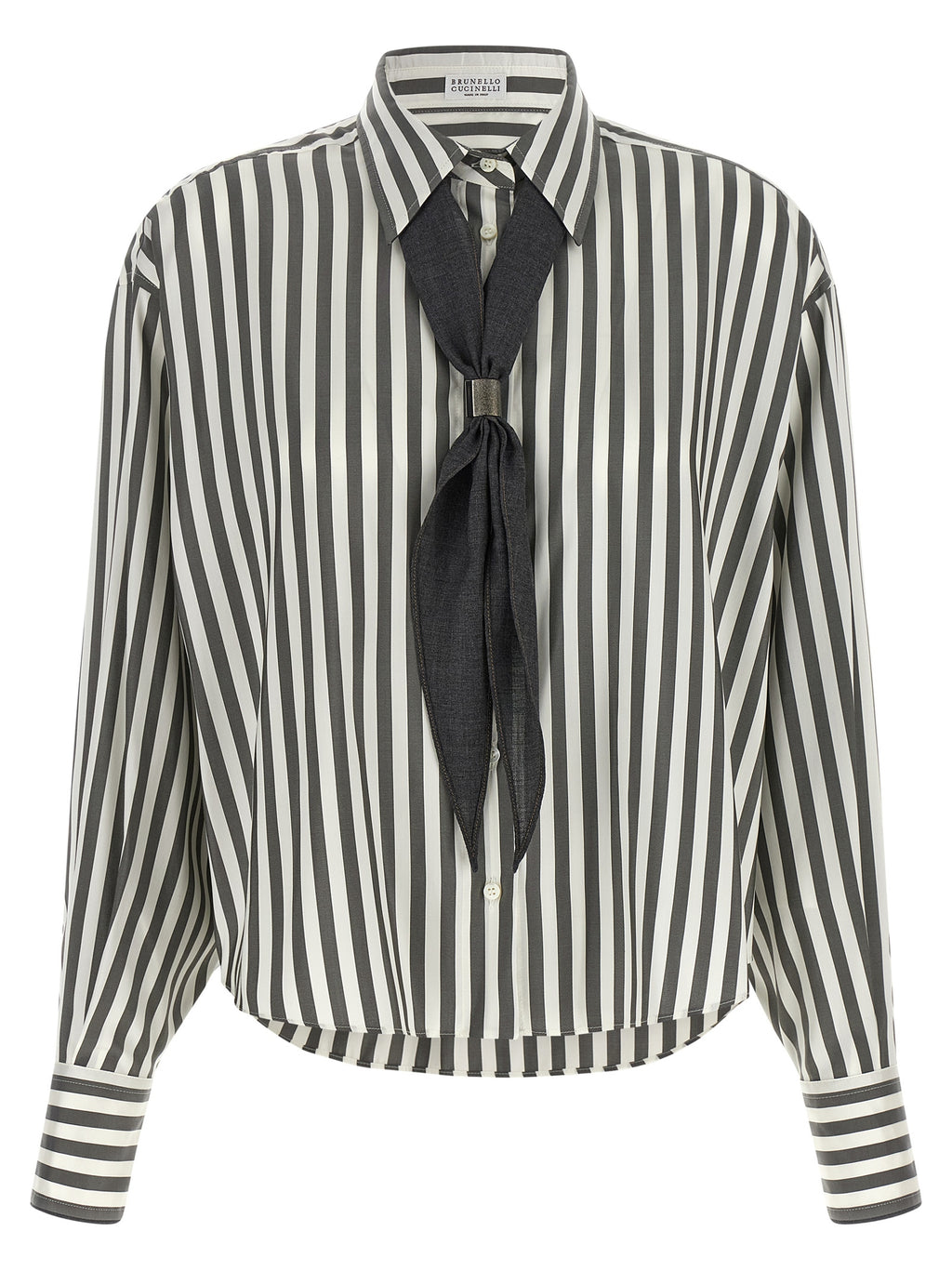 Brunello Cucinelli Bicolor Silk Blouse
