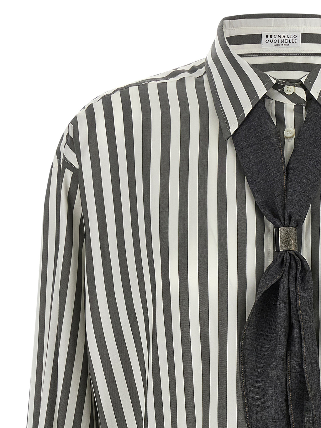 Brunello Cucinelli Bicolor Silk Blouse
