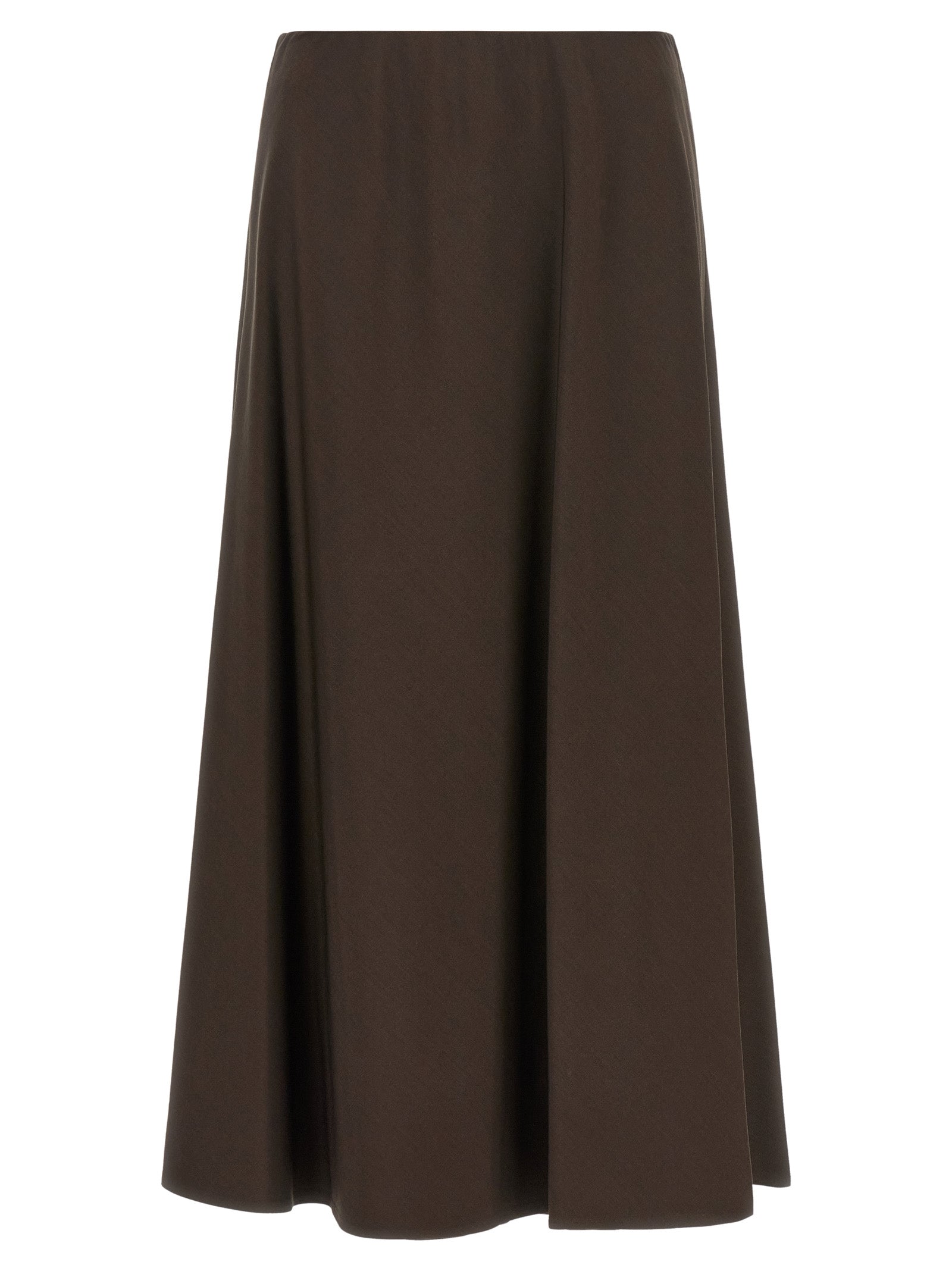Brunello Cucinelli Brown Virgin Wool Midi Skirt