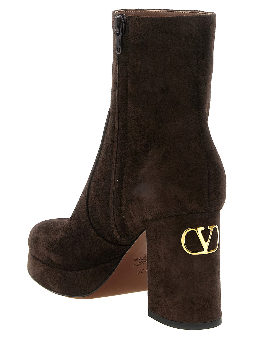 Valentino Garavani Brown Calfskin Ankle Boots