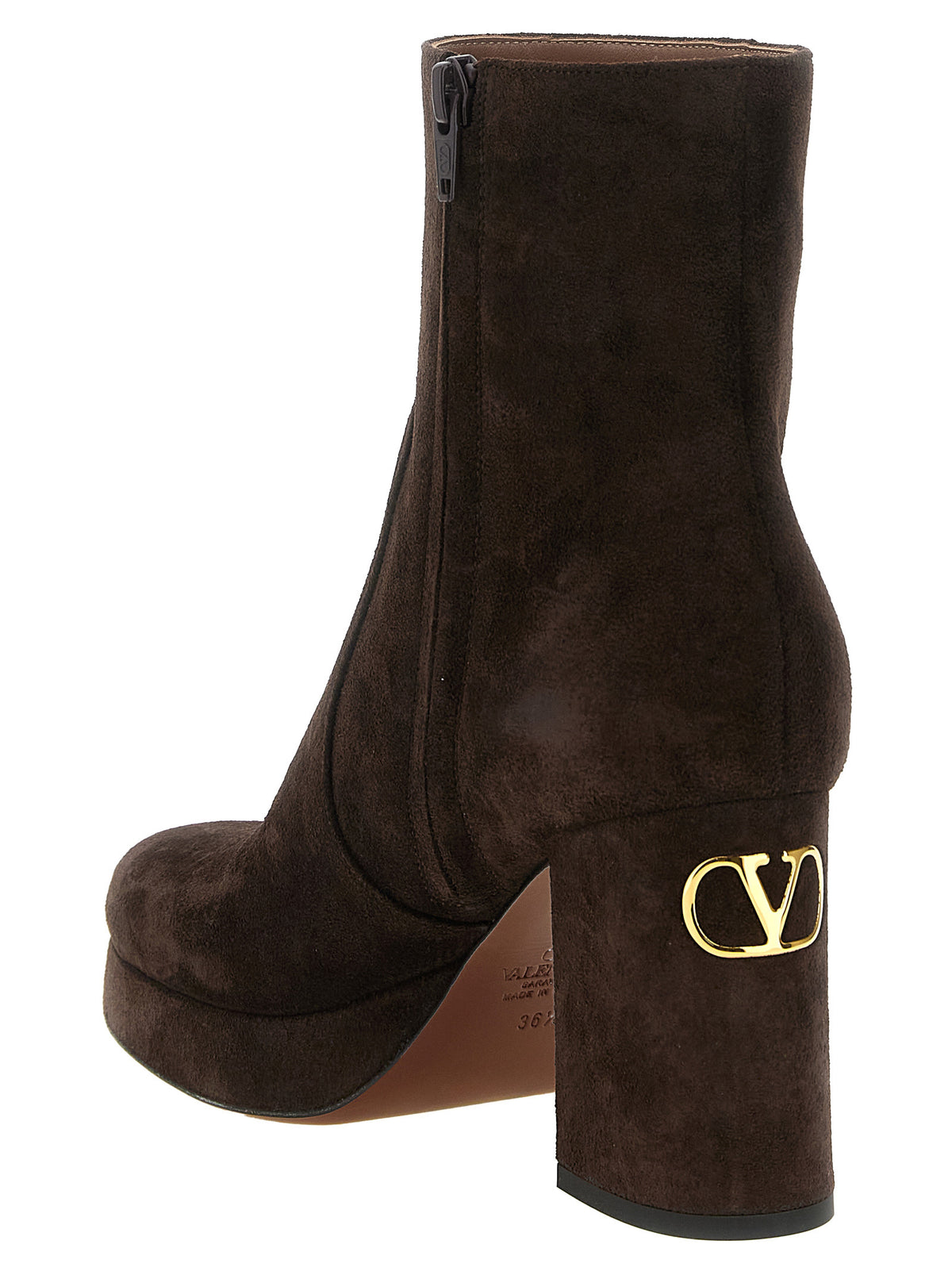 Valentino Garavani Brown Calfskin Ankle Boots