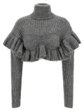 Elisabetta Franchi Gray Mohair Cardigan