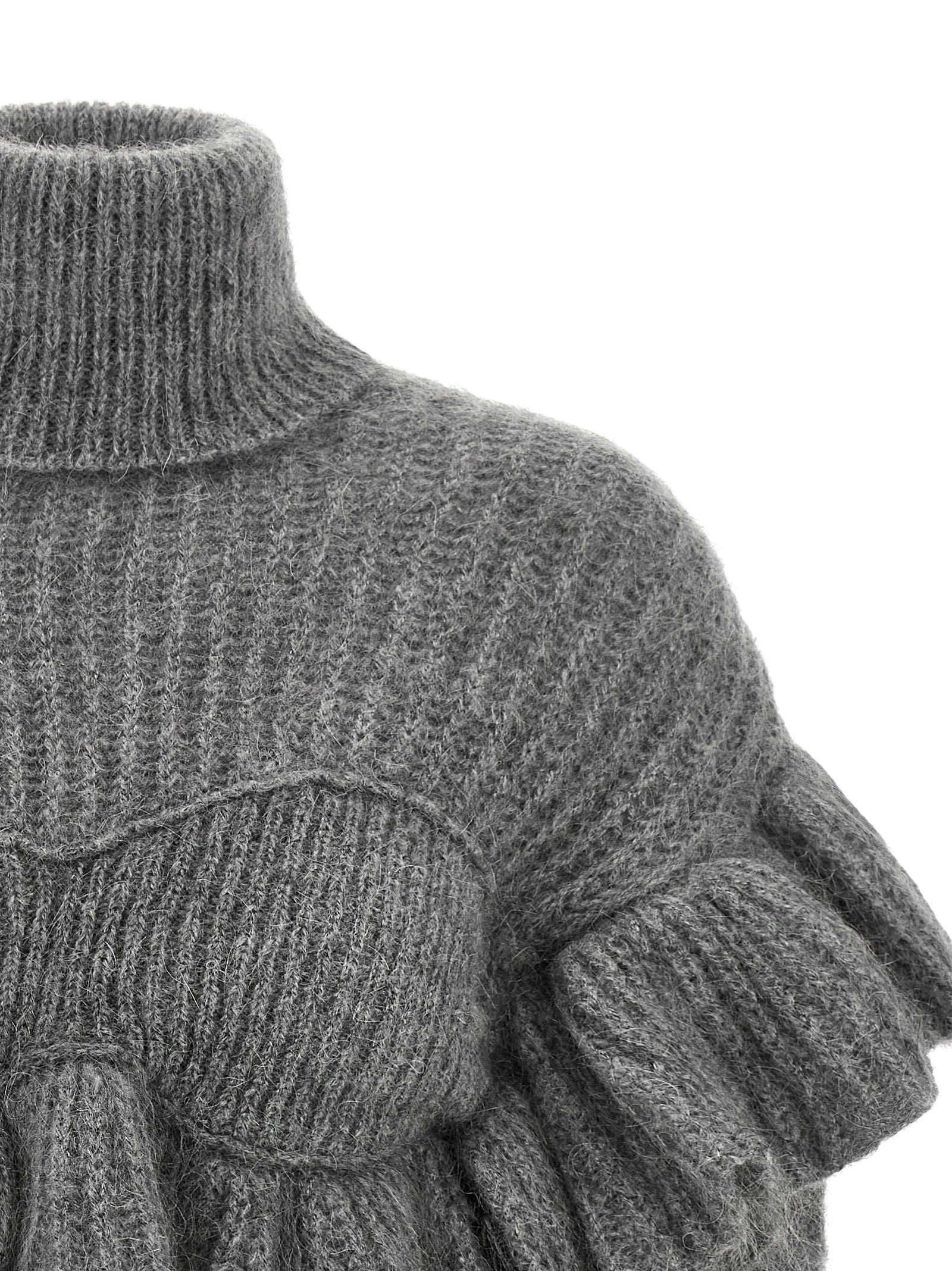 Elisabetta Franchi Gray Mohair Cardigan