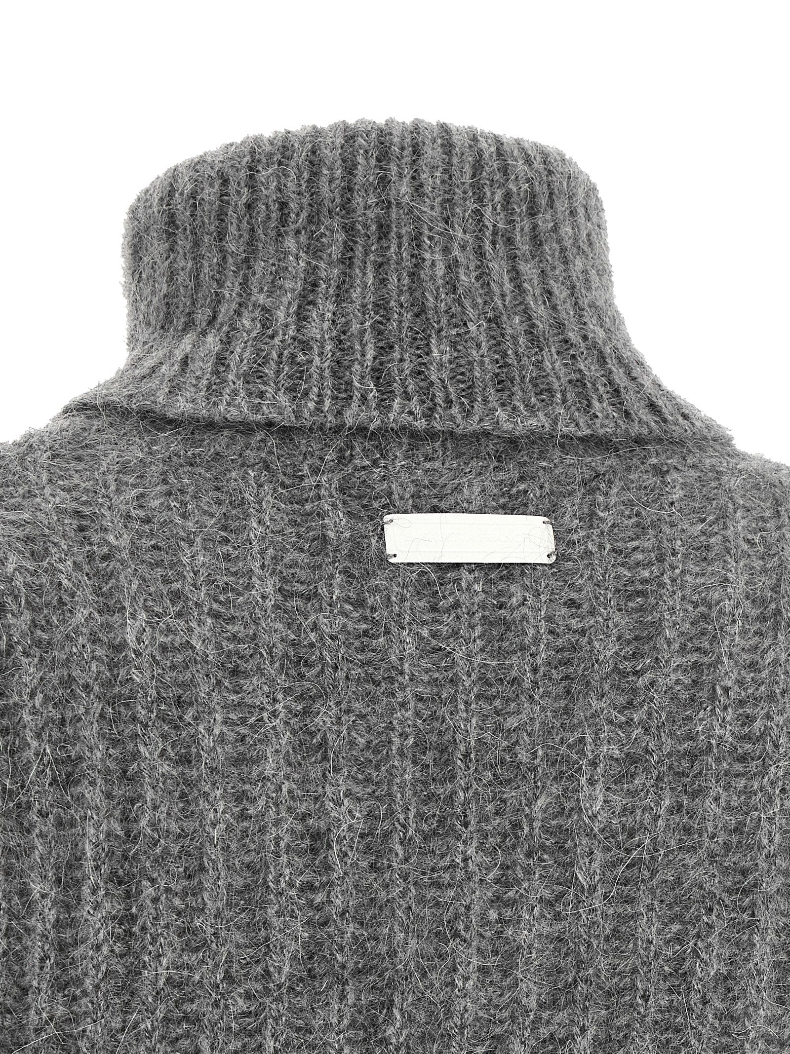 Elisabetta Franchi Gray Mohair Cardigan