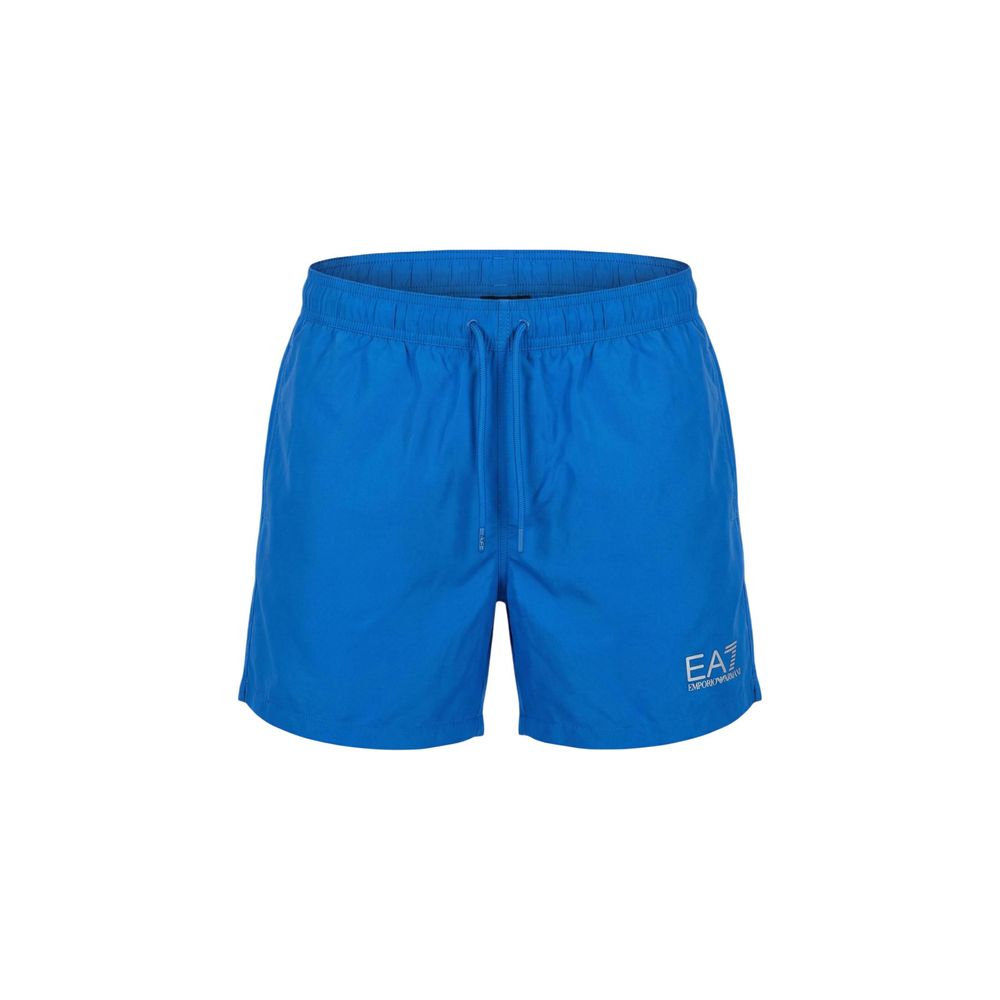 EA7 Emporio Armani Blue Polyester Swim Shorts