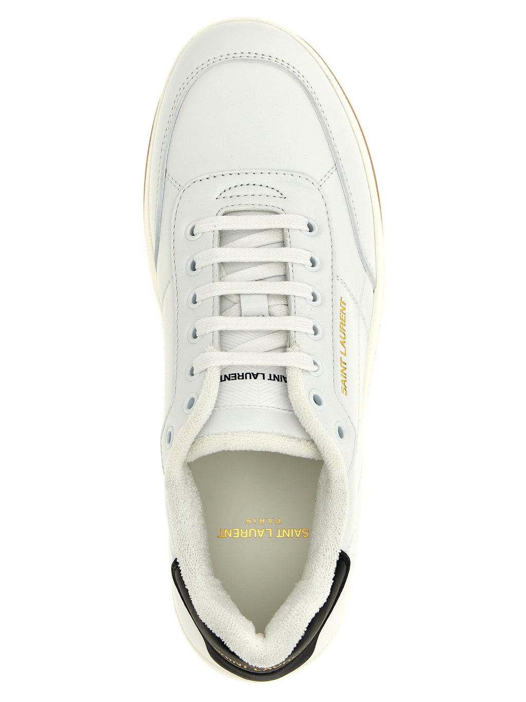 Saint Laurent Bicolor Leather Low Top Sneakers