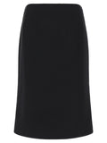 Fendi Black Wool Midi Skirt