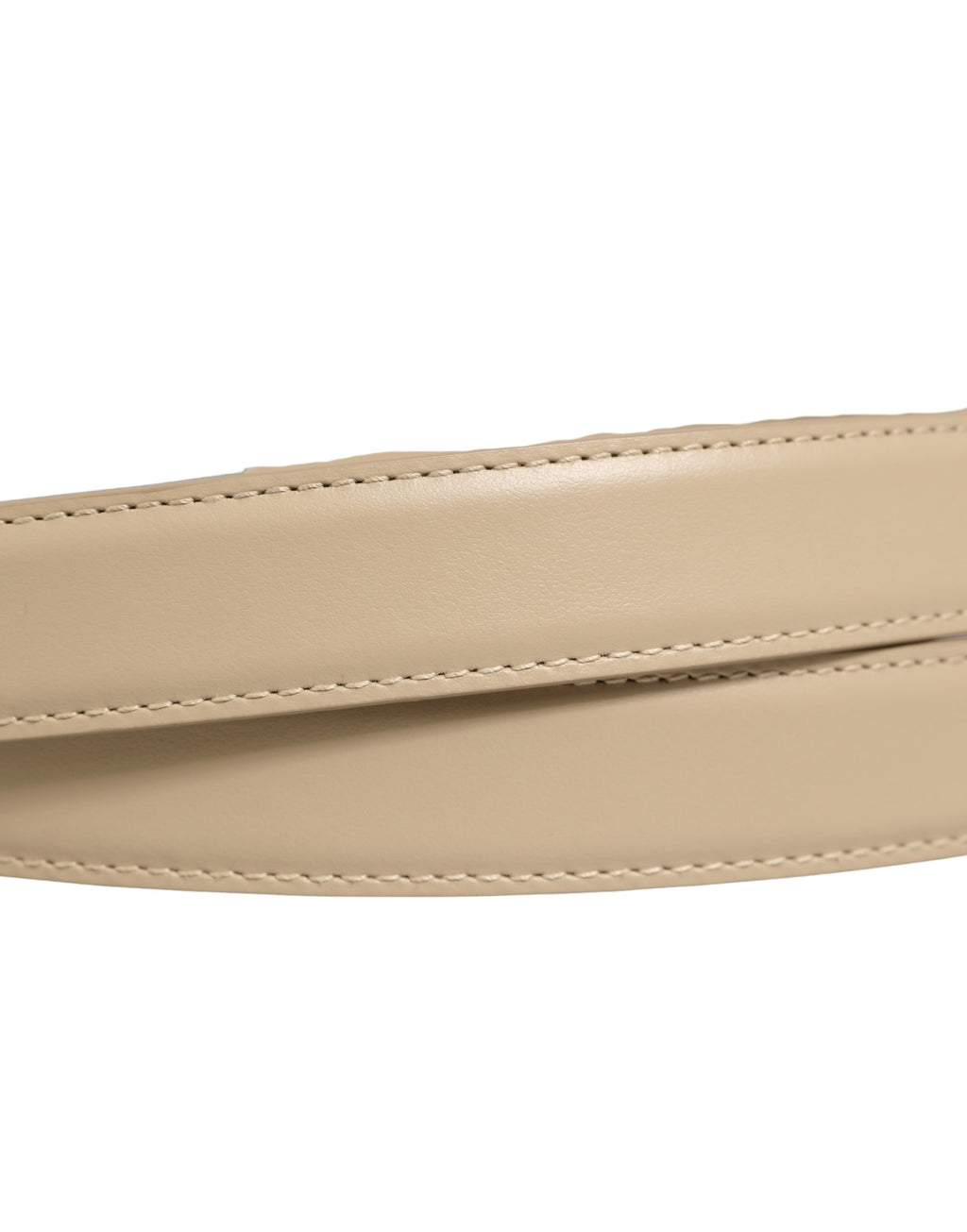 Dolce & Gabbana Beige Leather Double Wrap Gold Buckle Belt