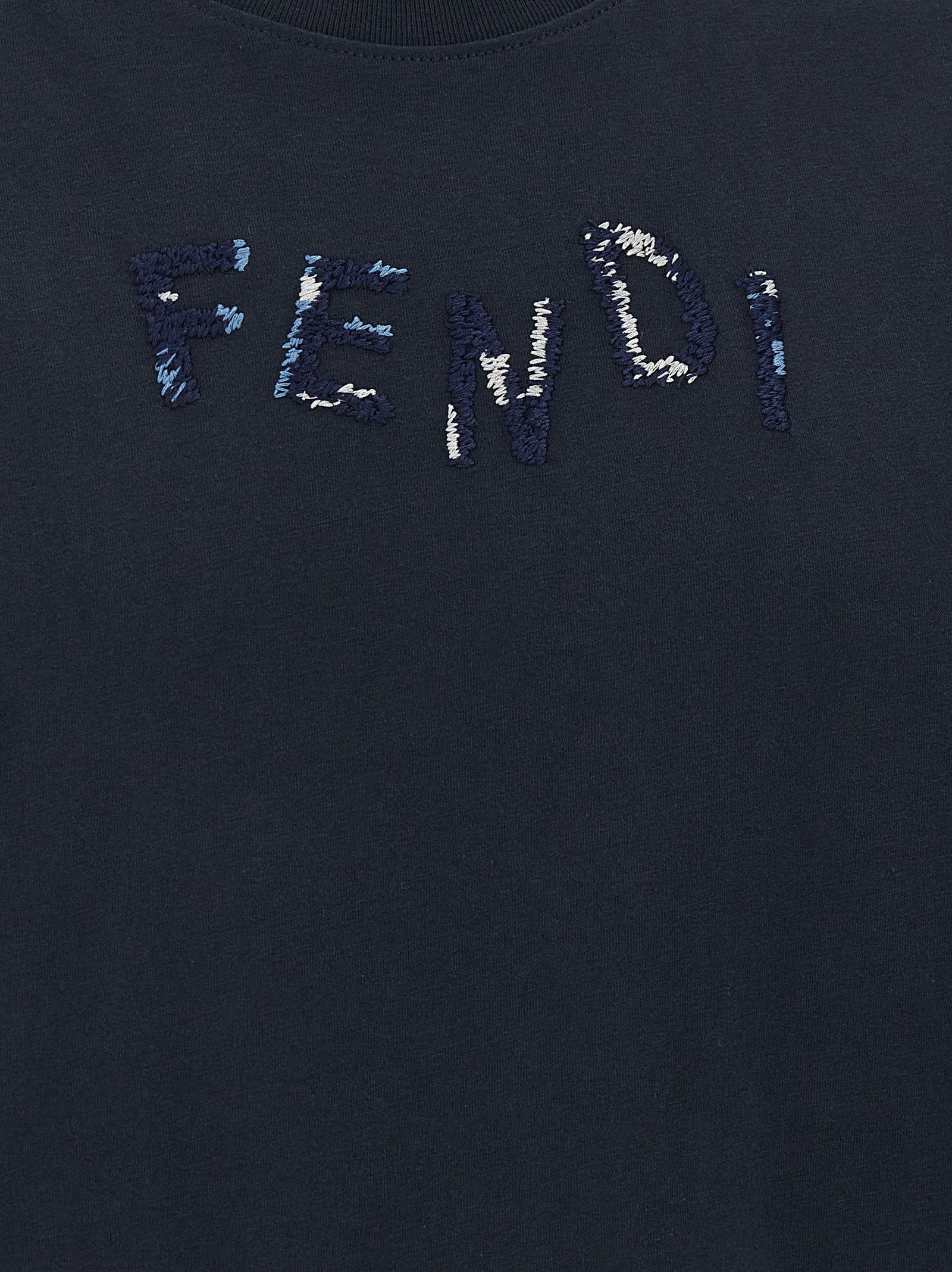 Fendi Blue Cotton T-Shirt