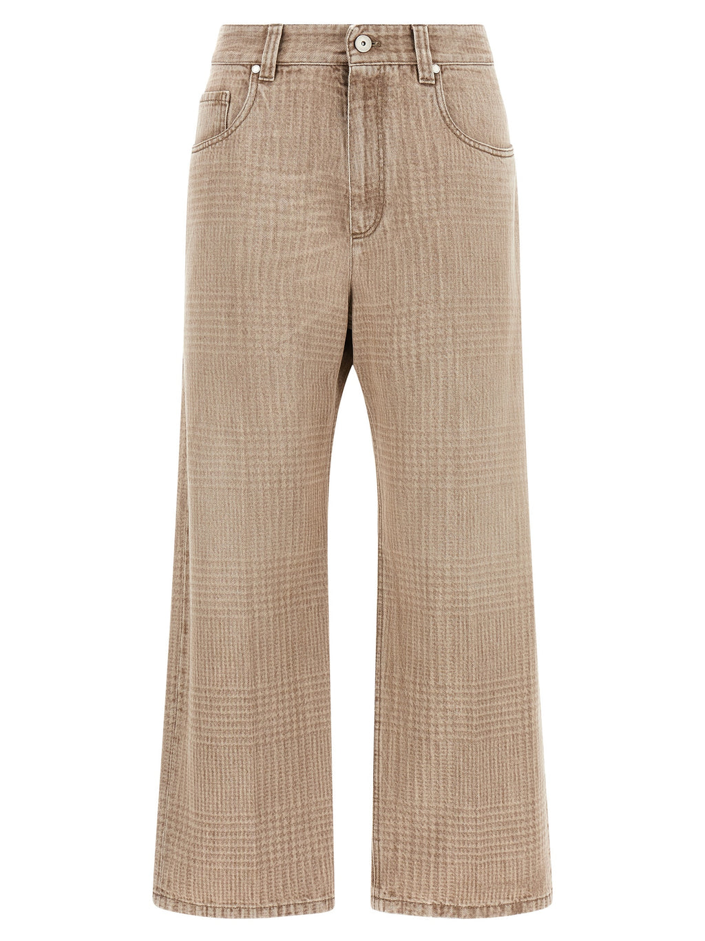 Brunello Cucinelli Beige Cotton Cropped Jeans