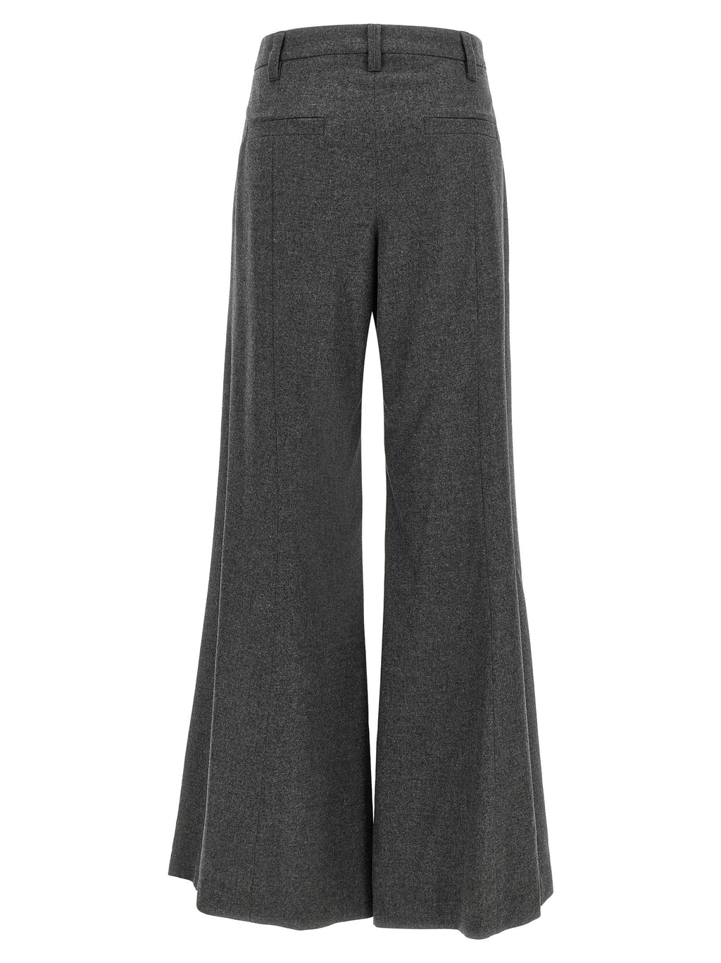 Brunello Cucinelli Gray Virgin Wool Flared Pants