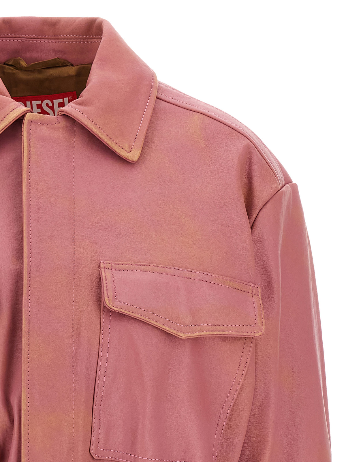 Diesel Multicolor Lamb Leather Leather Jacket