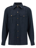 Brunello Cucinelli Blue Virgin Wool Blouse
