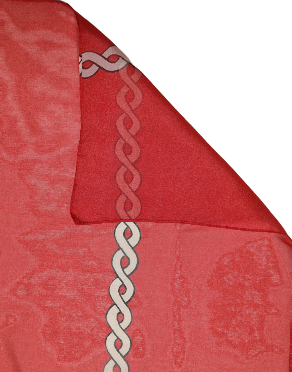 Dolce & Gabbana Red Silk Braided Rope Square Foulard Scarf