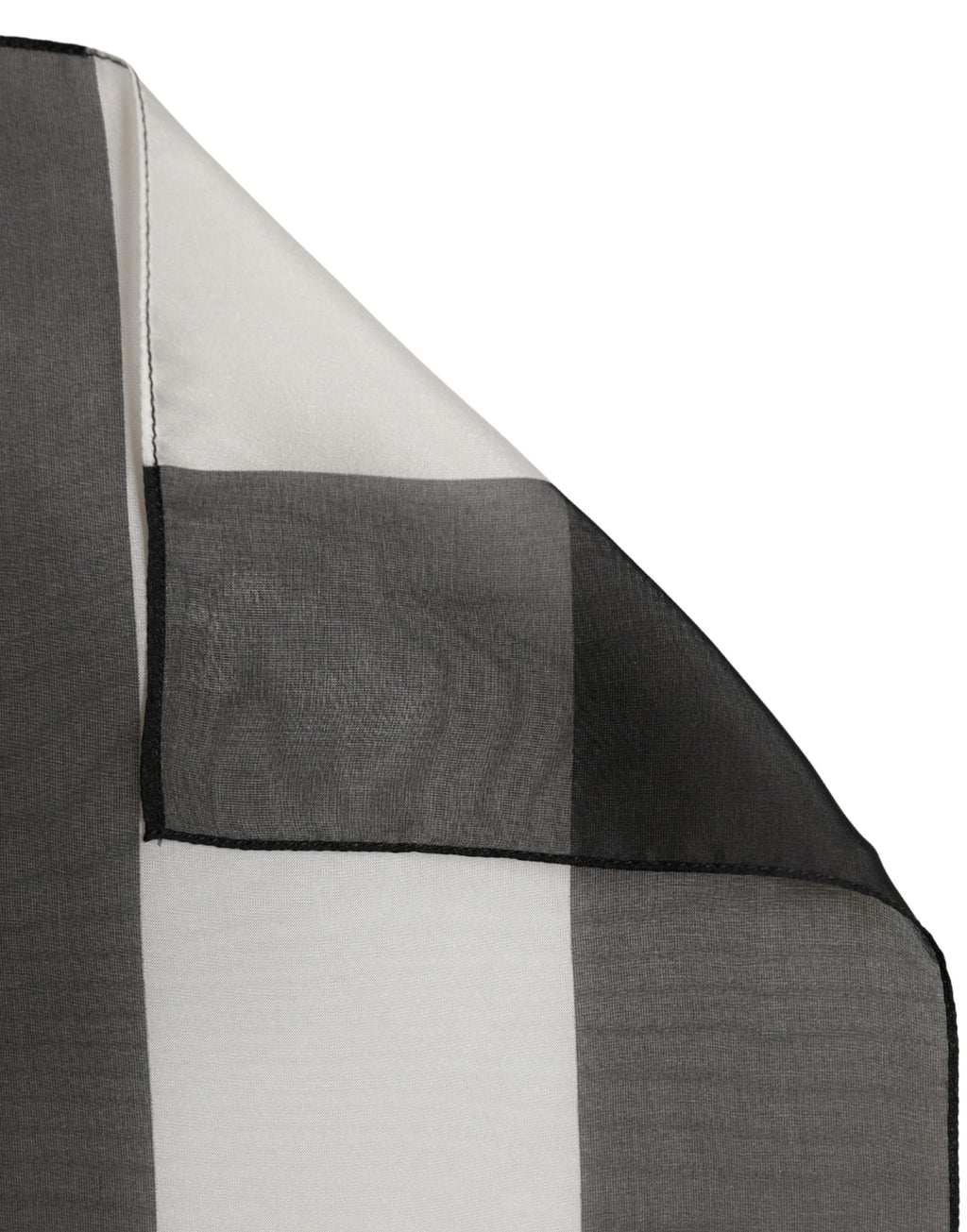 Dolce & Gabbana Black White Stripe Silk Square Foulard Scarf