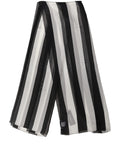 Dolce & Gabbana Black White Stripe Silk Shawl Stole Scarf