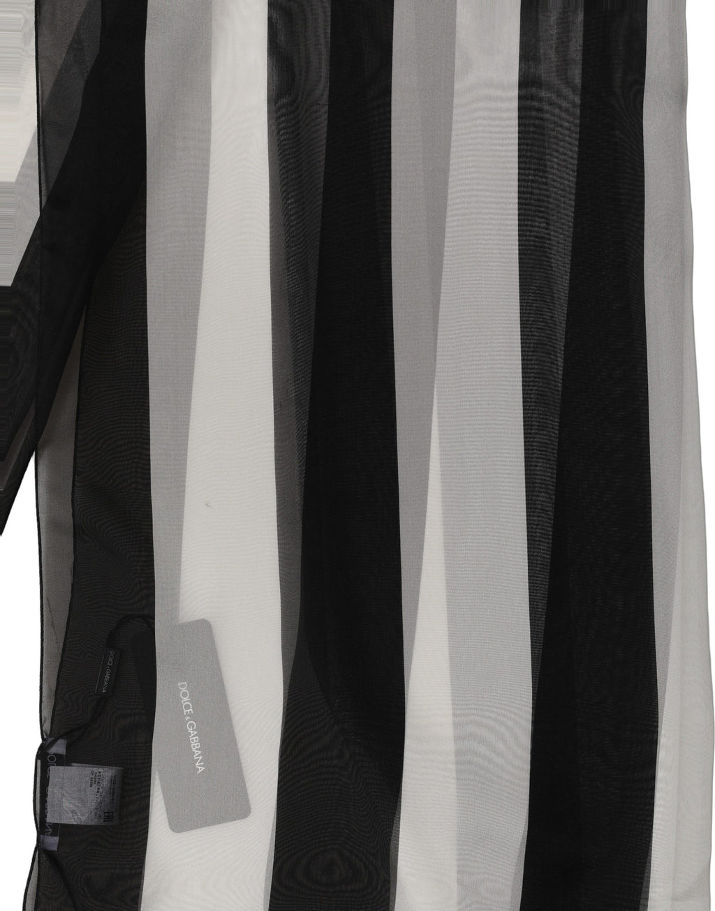 Dolce & Gabbana Black White Stripe Silk Shawl Stole Scarf