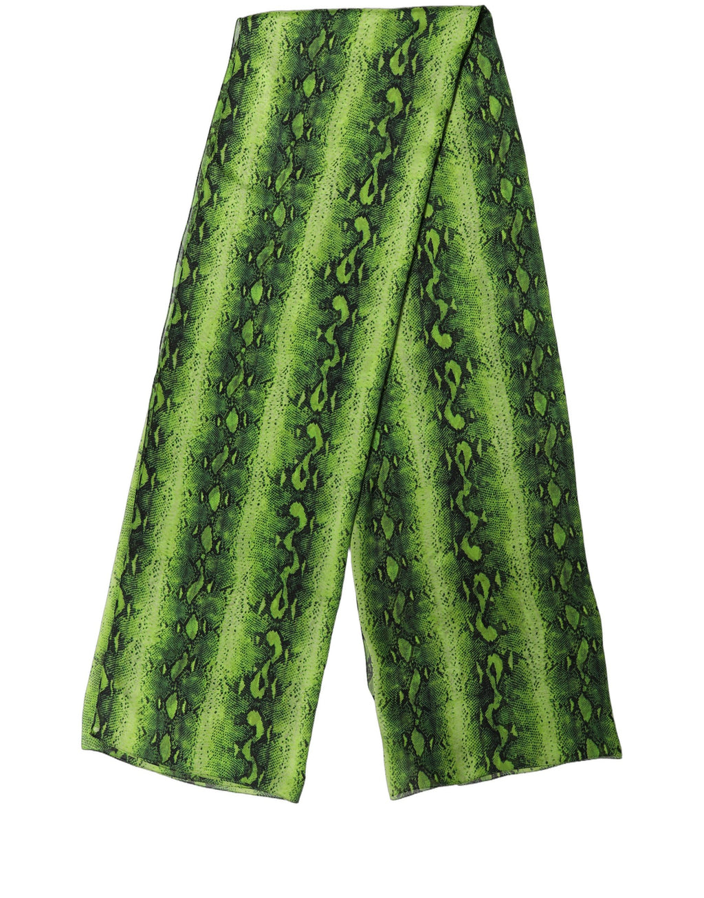 Dolce & Gabbana Green Black Printed Silk Sheer Stole Scarf