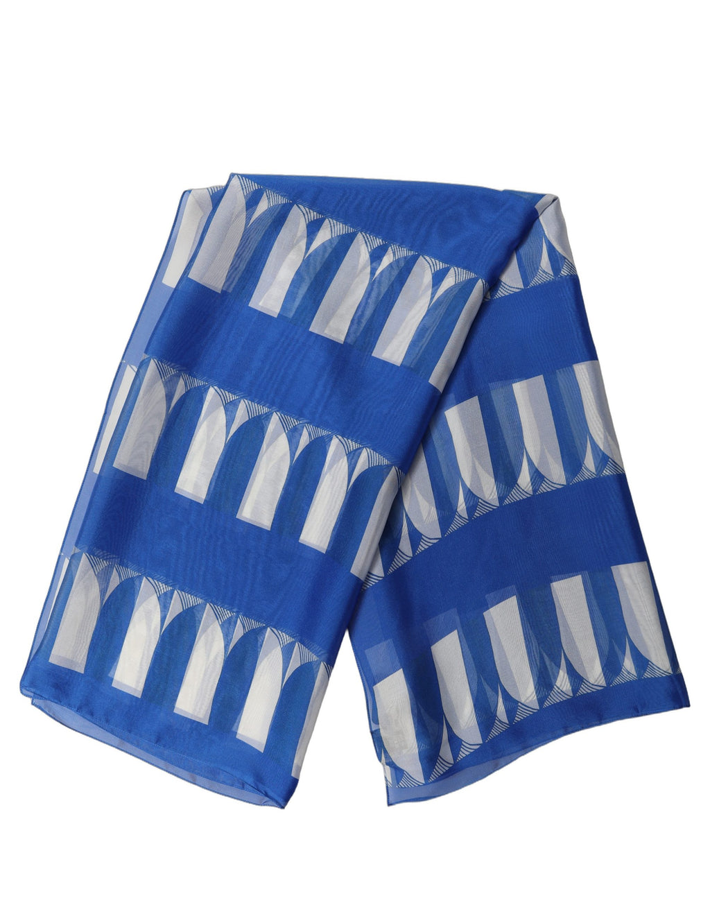 Dolce & Gabbana Blue White Patterned Square Foulard Scarf
