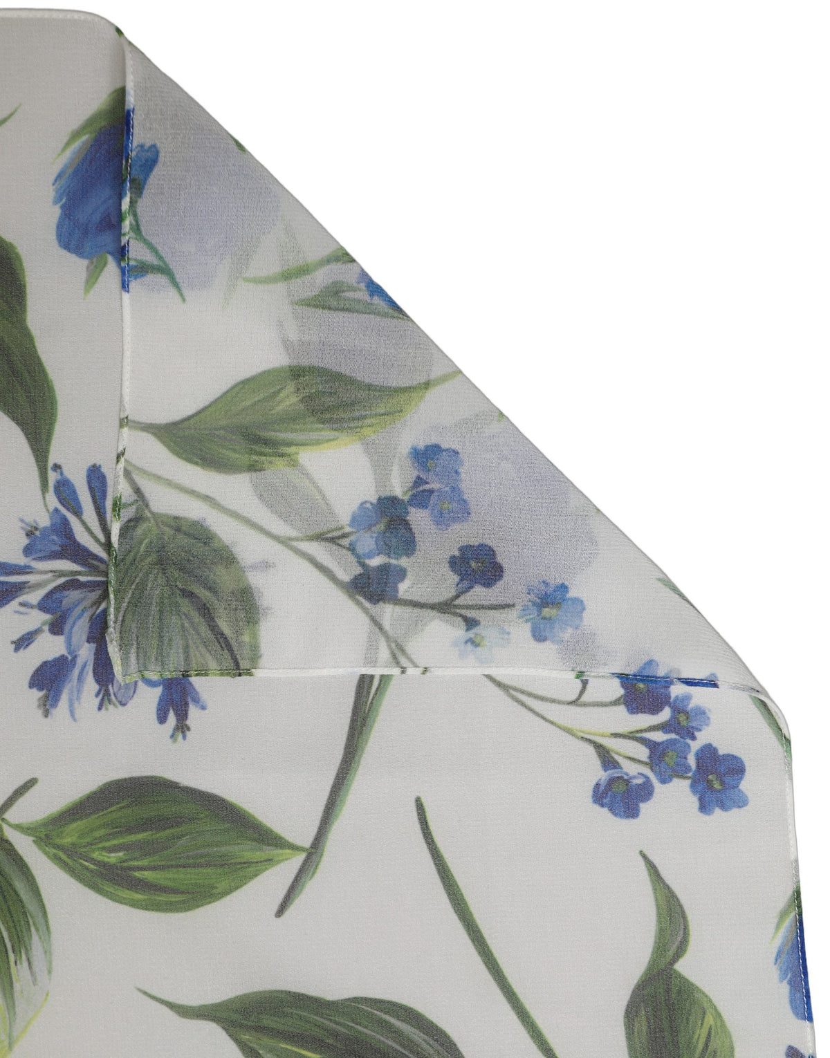 Dolce & Gabbana White Blue Floral Polyester Stole Scarf