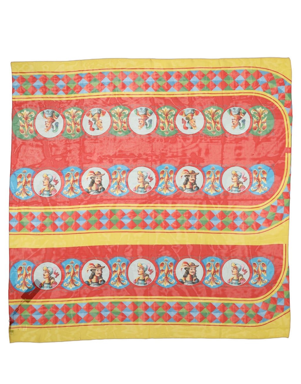 Dolce & Gabbana Multicolor Silk Carretto Print Foulard Scarf