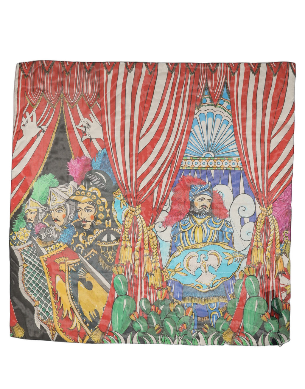 Dolce & Gabbana Multicolor Silk Printed Square Foulard Scarf