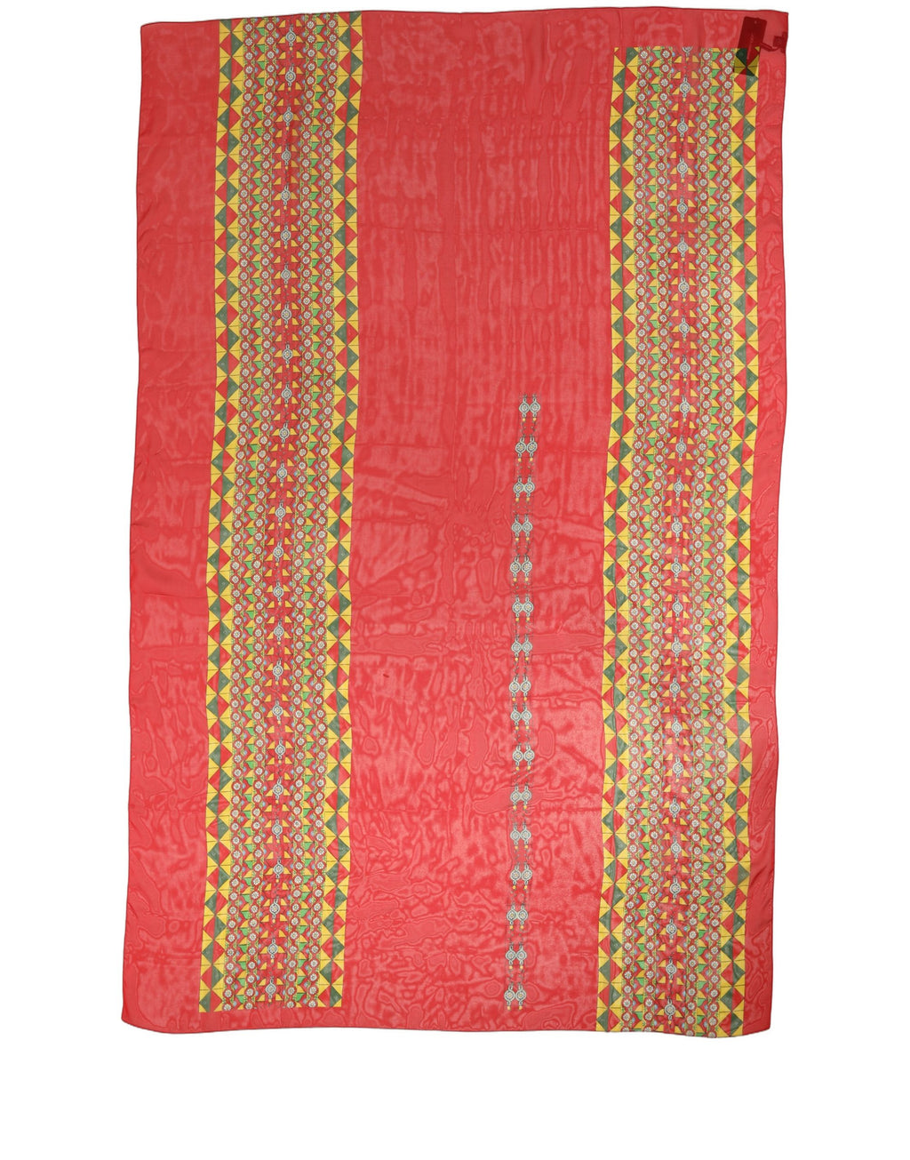 Dolce & Gabbana Red Silk Geometric Print Shawl Stole Scarf