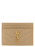 Saint Laurent Beige Calfskin Cardholder