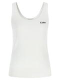 Chloé White Cotton Tank Tops