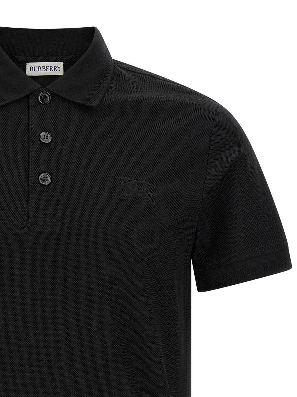 Burberry Black Cotton Polo Shirt