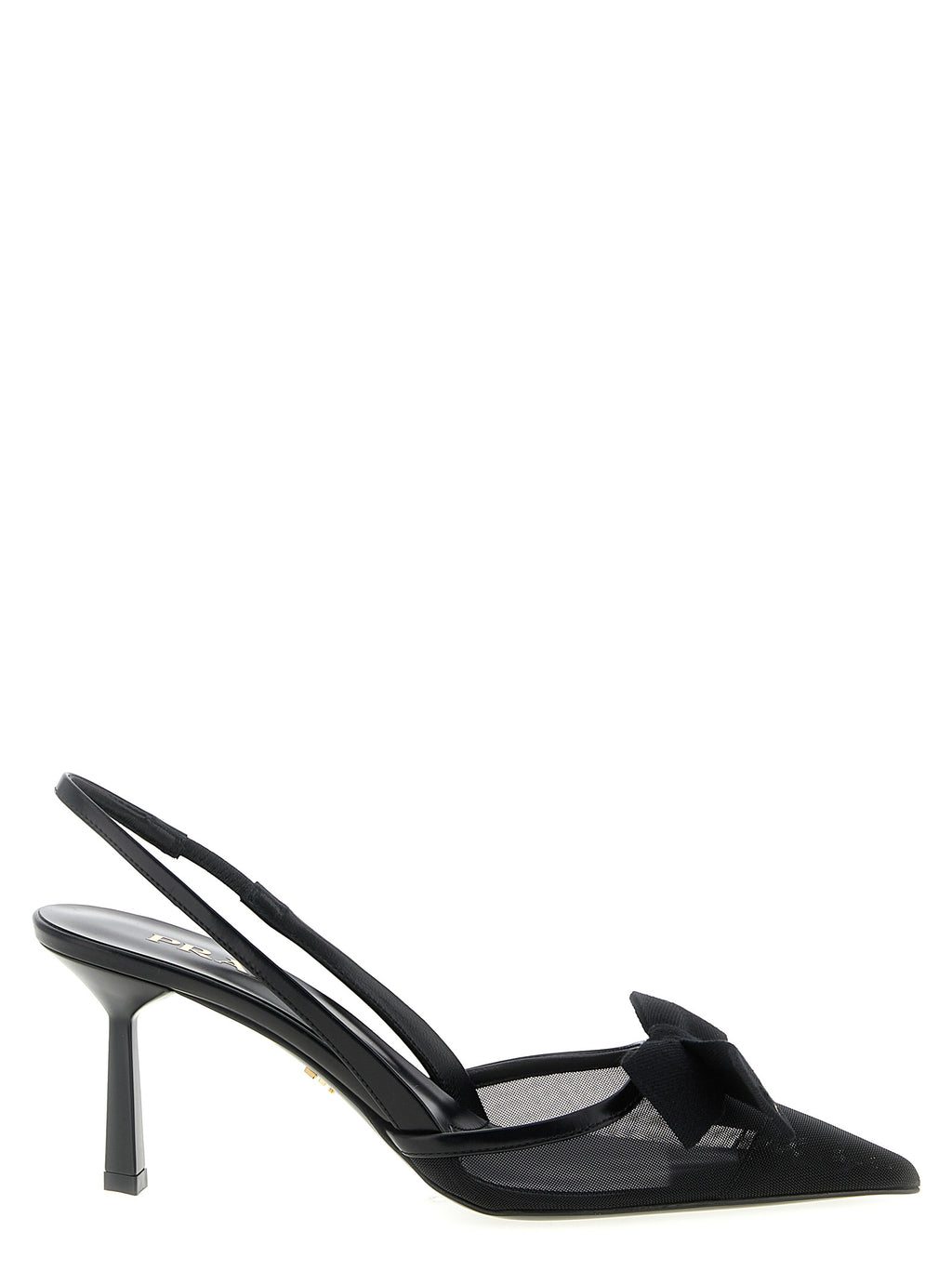 Prada Black Polyamide Mid Heel Pumps