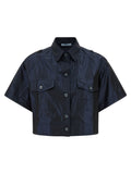 Prada Blue Silk Blouse