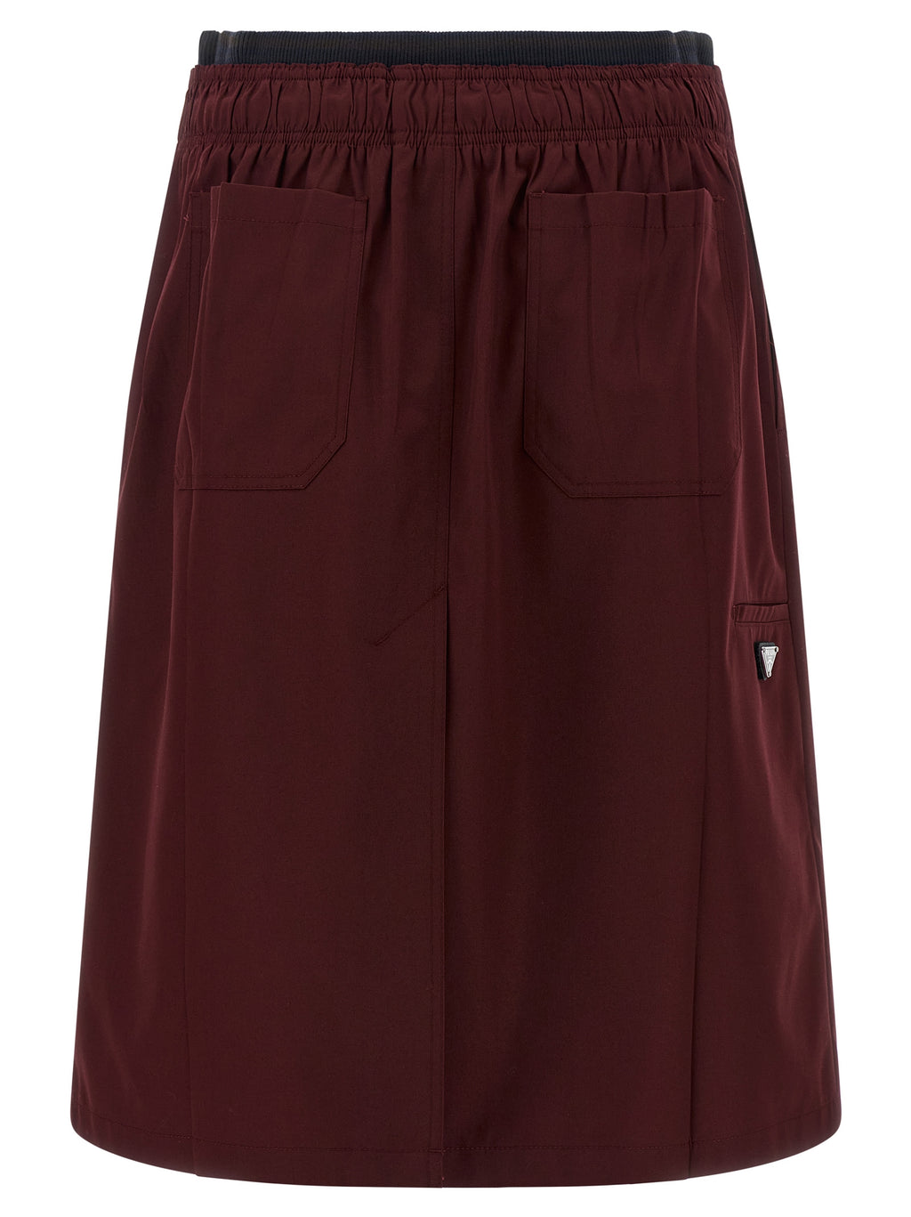 Prada Bordeaux Polyester Midi Skirt
