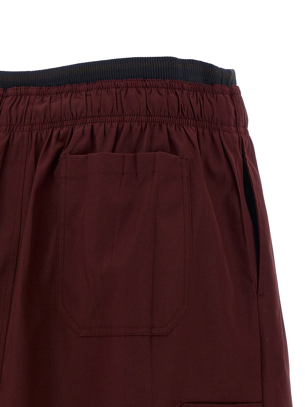 Prada Bordeaux Polyester Midi Skirt
