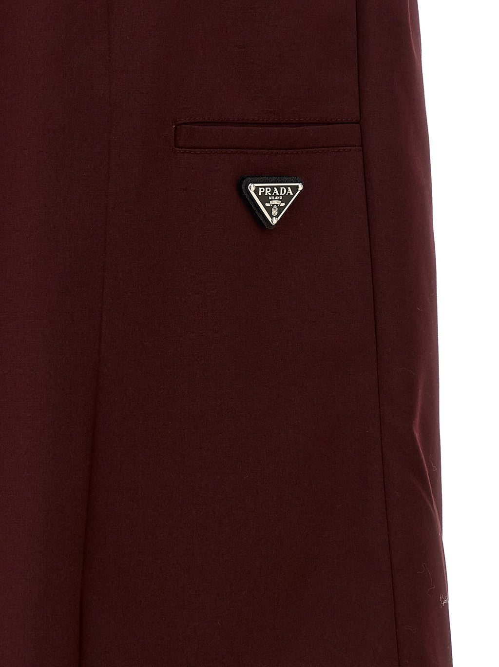 Prada Bordeaux Polyester Midi Skirt