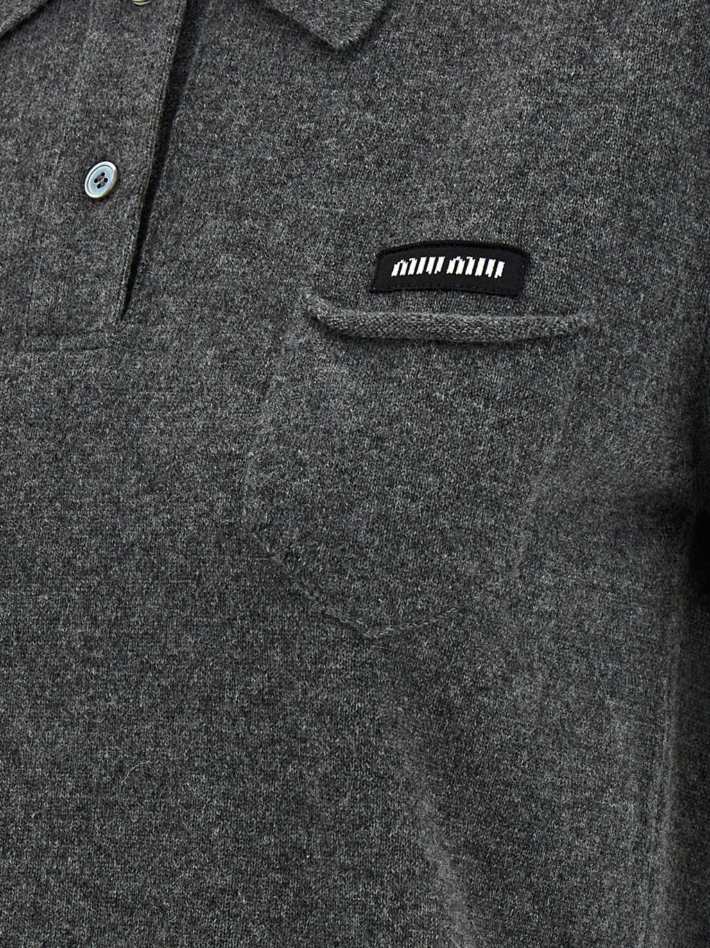 Miu Miu Gray Cashmere Polo Shirt