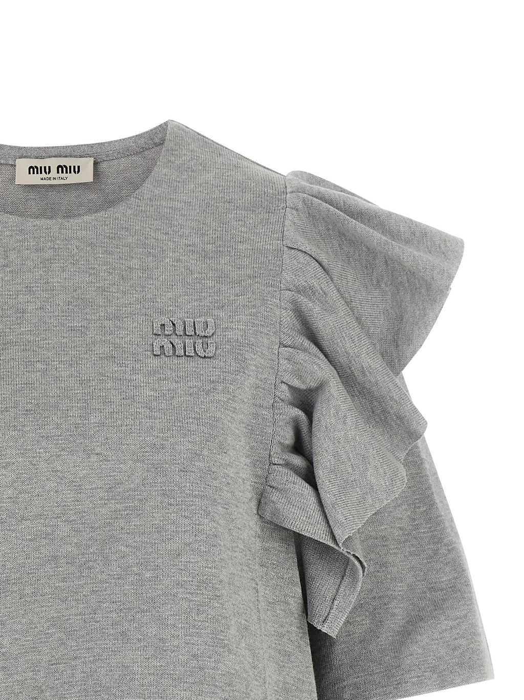 Miu Miu Gray Cotton Short Dress