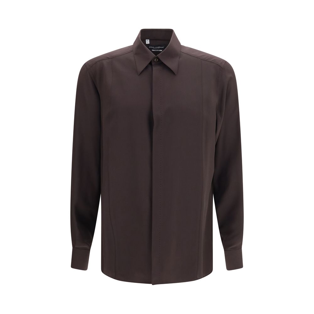 Dolce & Gabbana Brown Silk Shirt