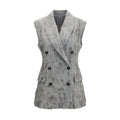 Brunello Cucinelli Gray Wool Oves Aries Sleeveless Jacket