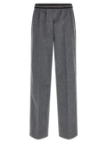 Miu Miu Gray Virgin Wool Casual Pants